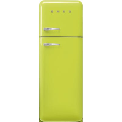 SMEG Koelkast Retro Vrijstaande ijskast Koelkast, Jaren 50, Dubbeldeurs, Vrijstaand , Positie scharnier: Rechts, Limegroen