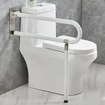 Wandsteuntoiletten 70x70cm Gehandicaptentoiletbeugel voor Senioren met Antisliphandgreep - Zwangere Vrouwen Opsteighulp - Roestvrij Staal tot 250 kg