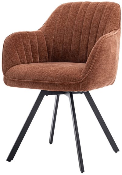 Tower Living Eetkamerstoel Bruno - Bruin/Koper Stof - 67x60x87cm
