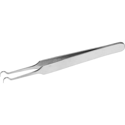 Roestvrij Staal Mee-eter Verwijderaar Pincet Schoonheidspincet Make-up Tool (Gehaakte Punt 8,7cm) white