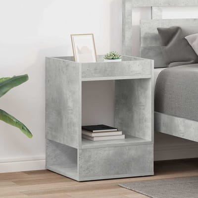 vidaXL - Bijzettafel - 2 - st - Beton - Grijs - 40 - x - 40 - x - 56 - cm - Bewerkt - hout
