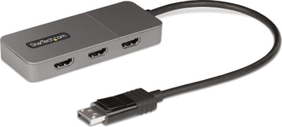 StarTech.com 3-Port MST Hub, DisplayPort naar 3x HDMI, Triple 4K 60Hz HDMI Monitors, DP 1.4 Multi-Monitor Video Adapter, 30cm Ingebouwde Kabel, USB Powered, Enkel Windows