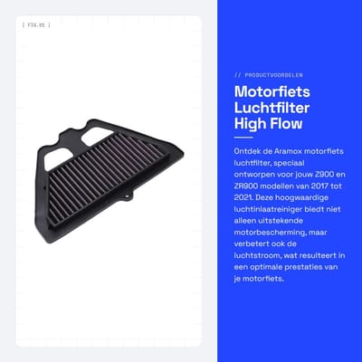 Dailygoods- Luchtfilter High Flow - Motorfiets Luchtfilter - Motorbescherming - Luchtinlaatreiniger - Geschikt voor Z900/ZR900 - 2017-2021 - Motorfilter