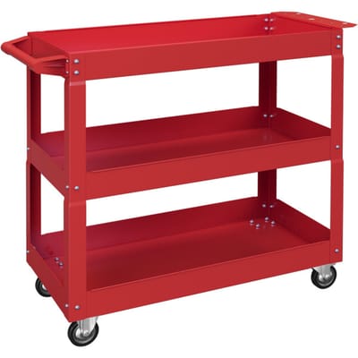 4goodz Gereedschapswagen met 3 Etages, Lege Werkplaatswagen - Rood