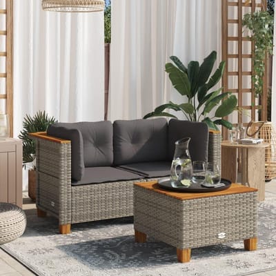 Tuinbanken met kussens - Balkonset Loungeset - Buiten Zitten - Modulair Ontwerp - 127x63x62cm - Grijs