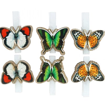 Decoratieve clip vlinder, cadeau-decoratie, lente, vlinders gemaakt va