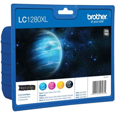 Brother voordeelpakket 4 inktcartridges LC-1280XLBK/C/M/Y zwart, cyaan, magenta, geel
