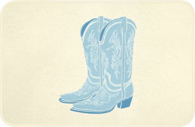 Badmat 60x40 cm - Antislip - Illustratie - Cowboylaarzen - Patroon - Badmatten voor badkamer - Badkamermat - Douchemat - Badkamer mat