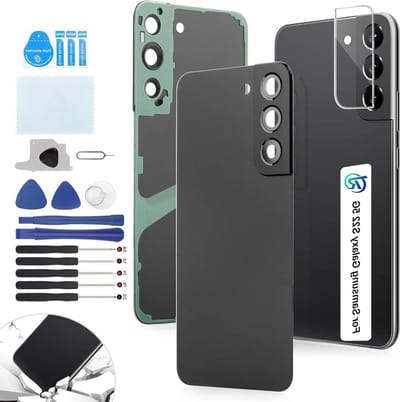 Vervangende Achterkant voor Samsung Galaxy S22 5G - Batterijdeksel met Gereedschapset (Zwart) - Duurzaam, Beschermend en Makkelijk te Installeren