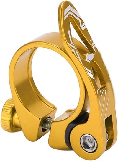 Fietszadelpenklem - Zadelpenmontage Klem - Fiets Zadel Verstellen - Snelontgrendeling Mechanisme - 349 mm - Goud