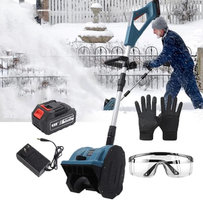 Snoerloze Sneeuwschuiver - Accu Sneeuwblazer - Snel Sneeuw Ruimen - Opvouwbaar Lichtgewicht Ontwerp - 33cm Ruimbreedte - Blauw