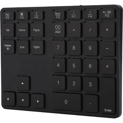 Clavier numérique BT308 35 touches, rechargeable, sans fil, ultra fin, compatible Bluetooth noir