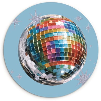 WallCircle® Wandcirkel 120x120 cm - Muurcirkel Discobal - Glinsterende sterren - Regenboog - Muurdecoratie woonkamer - Wanddecoratie slaapkamer - Kamer decoratie accessoires - Ronde schilderijen XXL