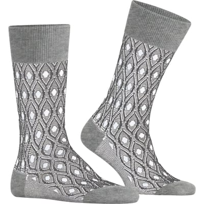 Burlington Seaside Chic gedessineerd katoen sokken heren grijs - maat 40-46