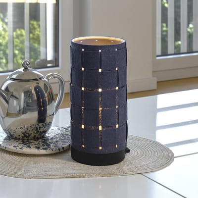 OSRAM tafellamp Decor Felt Weaving Tube grijs van vilt en metaal, E14, 120 mm diameter , warme lichteffecten dankzij de geweven kap, duurzaam dankzij vervangbare lichtbron, eenvoudig te installeren