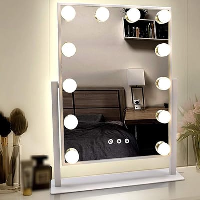 Make-up spiegel - Verlichte spiegel - Schoonheidsroutine - 360 graden rotatie - Wit