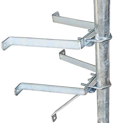 Wandhouder Staal - Mast Bevestiging - Satelliet Ontvangst - Robuuste Stabilisatie - 20 cm Diep - Zilverkleurig