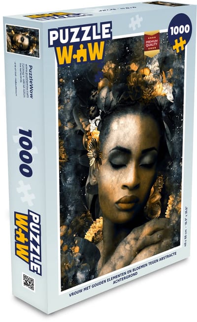 Puzzel Bloemen - Vrouw - Abstract - Legpuzzel - Puzzel 1000 stukjes volwassenen