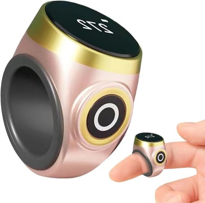 Vinger Clicker Counter - Digitale Tally - Dagelijks Tellen - Automatische Verlichting - Ergonomische Ring - Roségoud