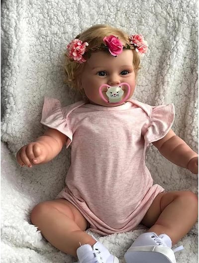 Levensechte babypop - Pasgeboren pop - Fantasierijk spelen - Zacht siliconenlichaam - 50 cm - Roze