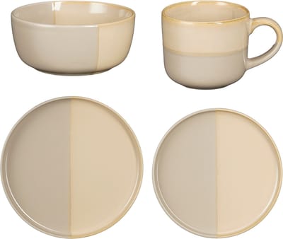 Mica Decorations Ozzu Serviesset 4 Persoons - Steengoed - Grijs