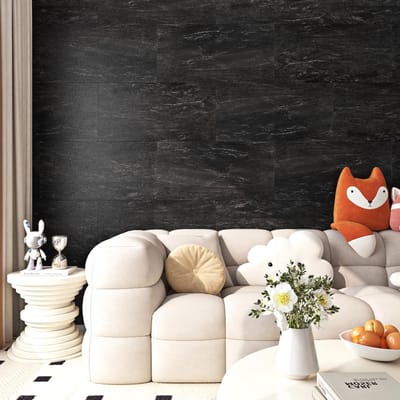 Zelfklevende Tegelstickers Antraciet Mat, 30 x 60 cm, Set van 5, Waterdicht, PVC Vloertegels, Ideaal voor Keuken en Badkamer, Vinyl Tegels met Tegeluiterlijk