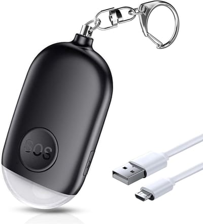 Oplaadbaar Persoonlijk Alarm – Zelfverdediging producten – Zelfverdediging Alarm – sleutelhangers – Alarm Persoonlijk – Alarm sleutelhanger – Oplaadbare Zaklamp Led