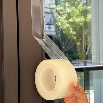Zelfklevende Afdichtingstape - 7 Cm X 20 M - Raamafdichtingstape - Zelfklevende Tochtstrip Voor Ramen En Deuren - Blokkeert Koude En Warme Lucht - Weerbestendige Afdichtingstape - Afdichtstrip - Waterdicht En Stofdicht - Transparant