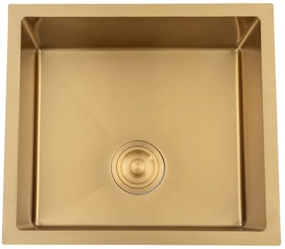 VIEMAE Spoelbak keuken - Keuken spoelbak - Spoelbak - Hoogwaardig RVS - Gouden afwerking - Nano-coating - 50 x 45 x 20 cm