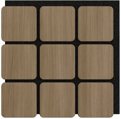 Akoestisch Paneel - Wandpaneel - Geluidsabsorberend - Hout - Bruin met Zwart Vilt - Eenvoudige Montage