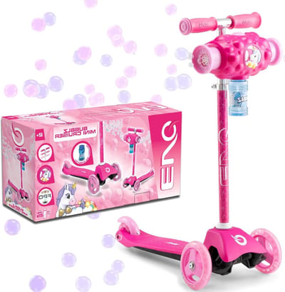 Driewieler Step - Kinderstep Bubblz - Evenwicht Leren - Met Zeepbellen - 62-72 cm stuurhoogte - Roze