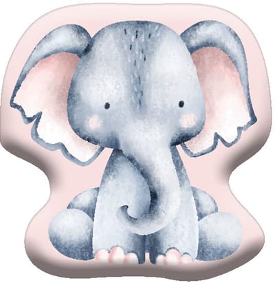 Sweet Home sierkussen Elephant Pink shape Velour 40 x 40 cm