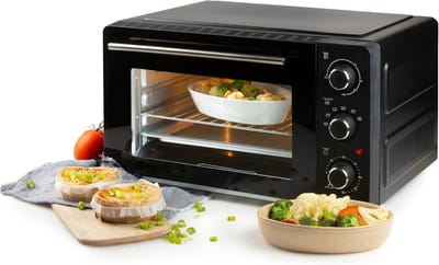 Vrijstaande Oven - Compacte Oven - Koken en Bakken - Met Grillfunctie - 28 Liter - Zwart