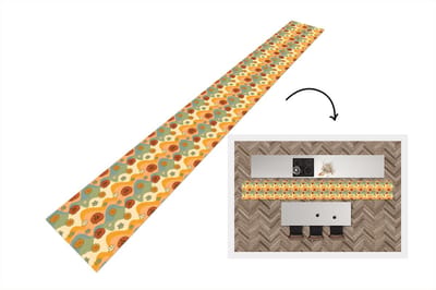 Keukenloper 400x50 cm - Keukenmat vinyl Patronen - Bloemen - Vintage - Keukenmatten loper - Keuken vloerkleed tapijt
