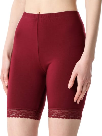 Bellivalini Dames Leggings - Vrijetijdsbroek - Korte - Katoen - BLV-BLV50-217-LE - Bordeaux - XS