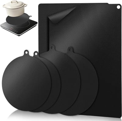 Inductiekookplaatbeschermers - 6 stuks siliconen matten, krasbestendig, antislip en eenvoudig schoon te maken, ideaal voor veilig koken
