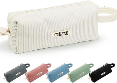 Stijlvolle Katoenen Etui voor Meisjes en Tieners - Ruime Pennenzak voor School en Kantoor, Beige