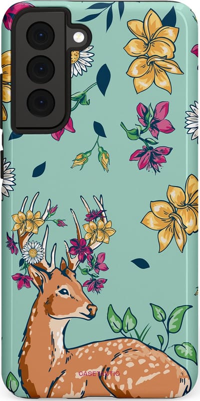 Casetastic Hoesje Geschikt voor Samsung S21 FE - Stijlvolle Beschermende Duo-layer Case - Bloemenbronst