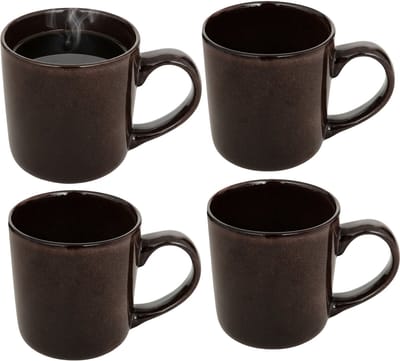Secret de gourmet Koffiemok - 4x - bruin - keramiek - 420 ml - beker - mokken