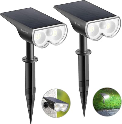 Tuinverlichting op zonne-energie - Bewegingsmelder - Waterdicht - 650 lm - Helder - Tuinlamp voor buiten - Verpakking van 2 stuks
