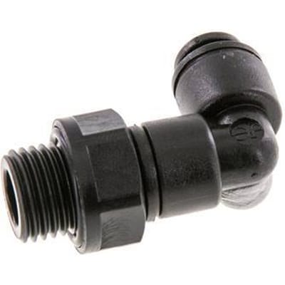 5mm x G1/4'' 90 graden L-verbinding POM Insteekfitting Buitendraad Draaibaar NBR [2 Stuks]