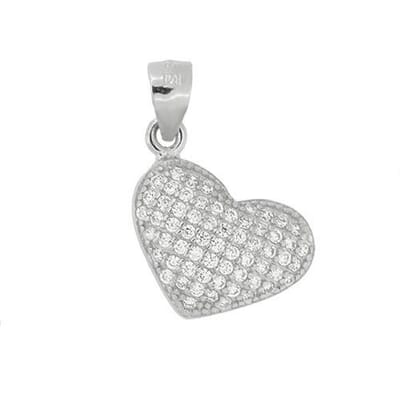 Blinx Jewels Zilveren Hanger Hartje Steentjes Zirkonia
