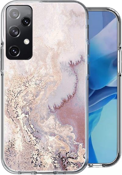 Hoesje geschikt voor Samsung Galaxy A13 4G - Siliconen Shock Proof Case Back Cover Hoes Marmer Roze