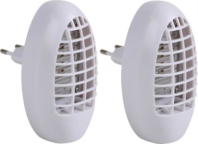 Sunnydays Muskieten/muggen UV LED insectenlamp - 2x - wit - elektrisch - 14 x 9 x 4 cm - ongedierte bestrijding