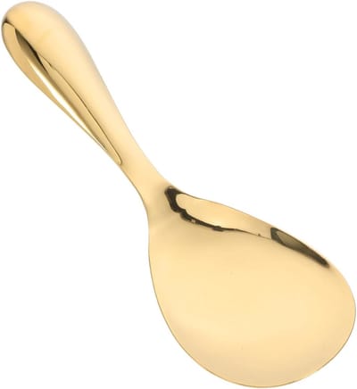 Versterkte Rijstlepel - Hittebestendig Keukengerei voor Serveren en Koken, Ruimtebesparend en Glanzend Goud oppervlak