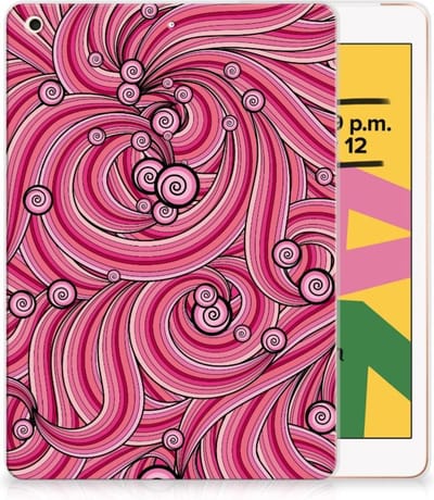 Back Cover voor Apple iPad 10.2 | iPad 10.2 (2020) | 10.2 (2021) Tablethoes Swirl Pink