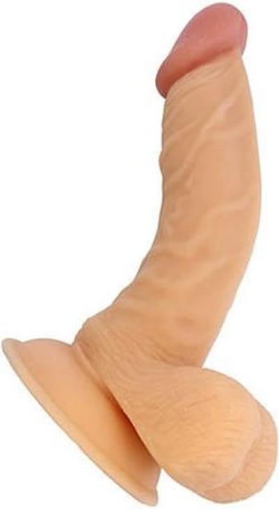 Willie Toys Realistische Dildo - Lengte: 14,5 cm - Voorzien van een Eikel, Scrotum en Zuignap