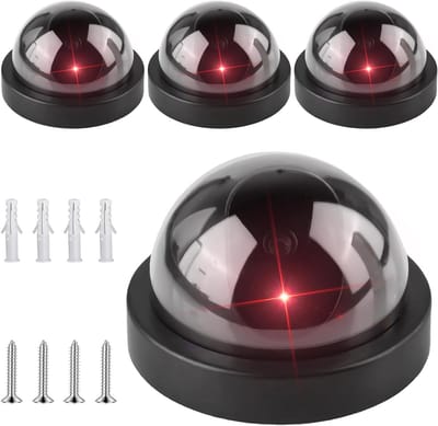 Dummy camera set - Nep beveiliging - Visuele afschrikking - Knipperend LED licht - 4 stuks - Zwart