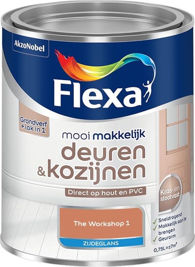 Flexa - Mooi Makkelijk Deuren & Kozijnen Zijdeglans - The Workshop 1 - Mengverf - 750 Ml