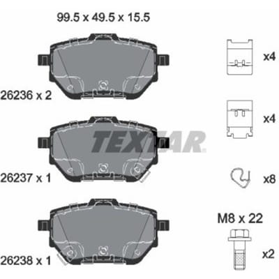 Remblokset TEXTAR 2623601, achter